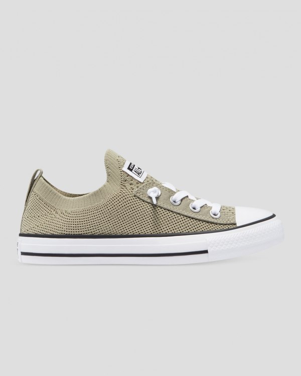 Converse Chuck Taylor All Star Shoreline Knit Slip Grøn Sko Danmark - Converse Lave Sneakers Dame -